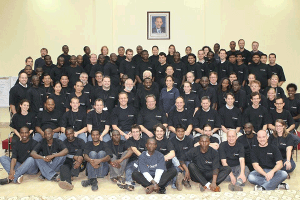 A 2011 meeting of the OpenMRS community in Kigali, Rwanda.
